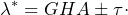 \[\lambda^{*} = GHA \pm \tau \cdot \]